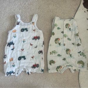 Angel dear muslin rompers bass fishing and tractors